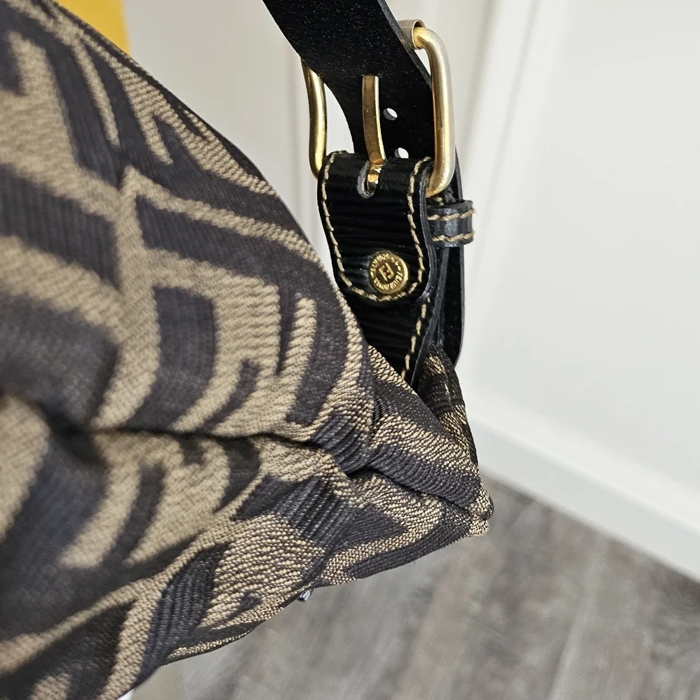 Fendi Brown Zucca Large Drawstring Backpack